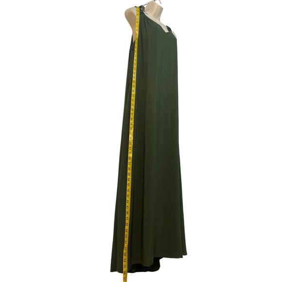 Vince Camuto Sleeveless Summer Maxi Dress Side Slits Large Olympic Green NWT - Picture 3 of 10